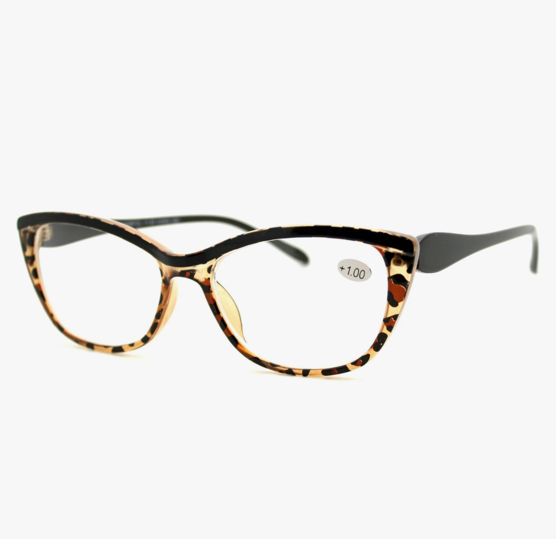 PASTL Clear Lens Glasses With Bifocal Reading Lens Womens Rectangular Cateye, Magnification Strength: 1.5 x