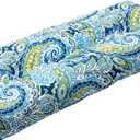 Magpie Fabrics Patio Bench Cushion 45"x18", Indoor/Outdoor Non-Slip Water Resistant Long Seat Pads, Tufted Loveseat Cushion for Swing, Settee, Window, Garden, Wicker, Front Porch (Paisley Lapis Green)