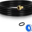 8FT Dehumidifier Drain Hose with 3/4 Inch FHT Connector, Featuring Rust-Resistant Brass Fittings for Leak-Proof Connection, Perfectly Compatible with Most Dehumidifier Brands7 Length Options (Black)
