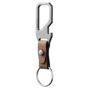 VULKIT Titanium Key Keeper Genuine Leather Belt Loop Keychain, Bottle Opener Keychain, EDC Carabiner Key Holder