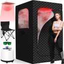 Portable Infrared Home Steam Sauna Box with 660nm 850nm Red Light Therapy