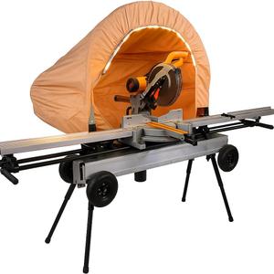 Miter Saw Dust Collection Hood with Light, Saw Dust Collector, Miter Saw Dust Collector Attachment, Accessory Holes, with Storage Cover, Fits All Miter Saws (Khaki)