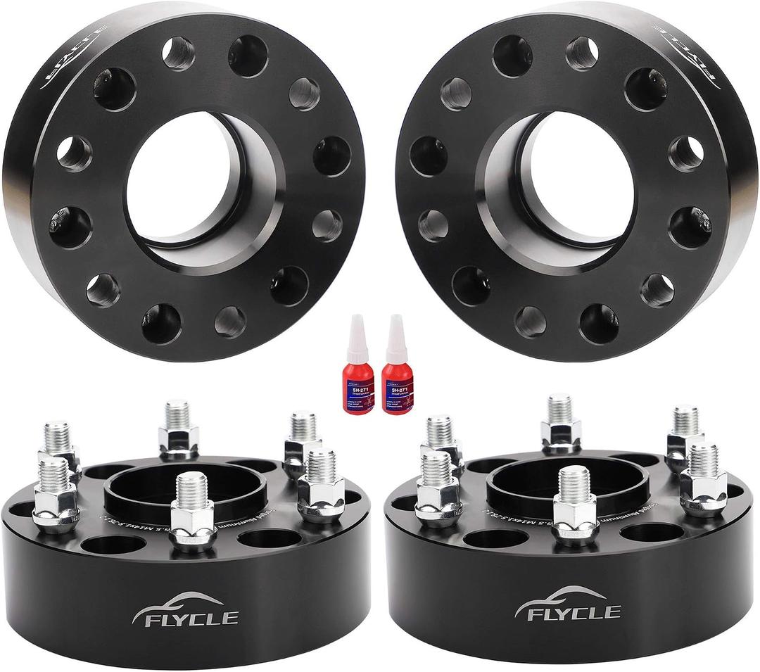 FLYCLE 6x5.5 Hubcentric Wheel Spacers for Silverado Sierra 1500, 2 inch 6 Lug 6x139.7mm Wheel Spacer for Tahoe Suburban Avalanche Yukon Escalade with 14x1.5 Studs & 78.1mm Hub Bore