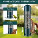 LCSEVEN Bird Feeders for Outdoors Squirrel Proof with Weight-Activated Perches, Hanging Bird Feeder for Outside, Metal Feeder for Wild Cardinal, Finch, Blue Jay, Chickadee, 3LB Seed Capacity, Green