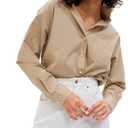 GAP Women's Big Shirt (Medium, Khaki)