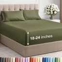 Extra Deep King Sheet Set - 4 Piece Breathable & Cooling Bed Sheets - Easily Fits 18 to 24 inch Mattress - Ultra Soft, Wrinkle & Fade Free with Extra Deep Pockets - Hotel Luxury Bedding - Sage Green