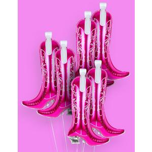 2 x HOUSE OF PARTY Cowgirl Boot Balloons 6 Pcs - 30 Inch Pink Boot Foil Balloon for Last Rodeo Bachelorette Party Decorations, Cowgirl Balloons for Western Themed Birthday Party Decorations Supplies