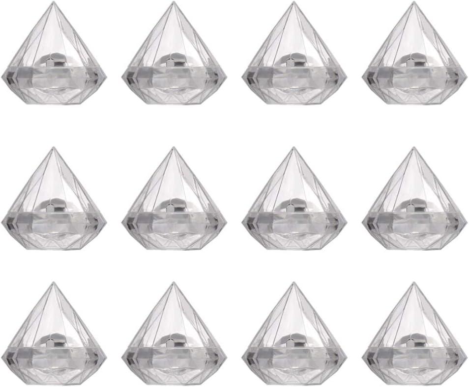 Toyvian Diamond Shaped Candy Box 7X7X7 Inch Plastic Holder for Party Favor Wedding Home Kitchen Sweet Storage Container Set