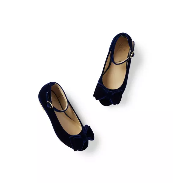Janie and Jack VELVET BOW BALLET FLAT 5