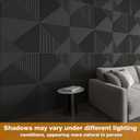 WOWSTAR 12-Pack 3D Wall Panels 19.7" x 19.7", Black Slat Wall Panels for Living Room Wall Decor, Modern Black Wall Covering for Home & Office, 12"x12"