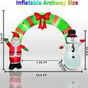 12 Ft Lighted Christmas Inflatable Archway, Inflatable Santa Claus and Snowman Arch Indoor and Outdoor Holiday Decorations, Built-in Led Lights, Large Outdoor Patio Decorations Garden Props