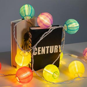 Multicolor Lantern String Lights - Nylon Hanging Lantern Lights Plug in Waterproof Connectable Indoor Outdoor Light for Bedroom Party Birthday Home Decor