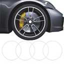 Starxi Automotive Alloy Wheel Rim Protector - Covering The Entire Rim of The Wheel hub - Strips for Curb Rash Prevention - Set of 4 Protector Easy to Install（White 17 Inch)