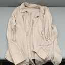 Zeagoo Womens Button Down Shirts Long Sleeve Cotton Gauze Tops Casual Collared Blouses Loose Fit (Beige, XL)