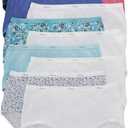 Hanes Women's Underwear Briefs Pack, 10-Pack, Cotton Panties for Women, Moisture-Wicking, Full Coverage (Solid/Print Mix) Size 3XL