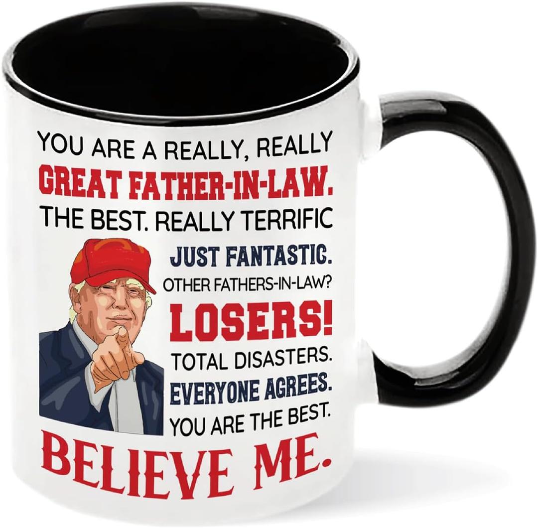 2 x Father In Law Coffee Mug 11Oz, In Law Gifts for Fathers Day, Birthday & Christmas