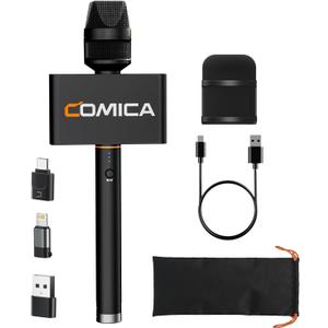 COMICA Revo S Wireless Handheld Microphone, Professional Handheld Interview Mic for iPhone16 15, Android Phones, Laptops, PC with USB-C Plug, Reporter Mic for Content Creators, Interviews, Reporting