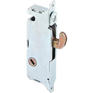 Prime-Line E 2014 Stainless Steel Mortise Lock for Patio Sliding Doors Constructed of Wood, Aluminum, and Vinyl, 3-11/16 Inch, 45 Degree Keyway, Silver, Set of 1