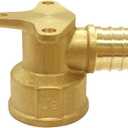 Uenede 3PCS LF Brass 1/2 Inch PEX Barb to 3/4 NPT Female with Drop Ear 90 Degree Elbow Coupling Pipe Crimp Fitting