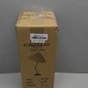 KUNJOULAM Small Pleated Table Lamp, Bedside Nightstand Lamp with Beige Lampshade Black Base, Morden Mini Lamp for Bedroom Home Office Decor, E12 Bulb Included