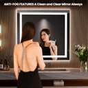 LOAAO 28"x30" LED Bathroom Mirror with Lights, Anti-Fog, Dimmable, Backlit + Front Lit, Lighted Bathroom Vanity Mirror for Wall, Memory Function