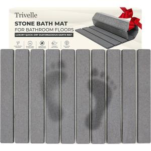 Extra Large Stone Bath Mat Made From Diatomaceous Earth, Fast Drying Non Slip Bathroom Rug for Shower, Modern Absorbent Mat with Quick Dry Surface for Bathroom Accessories