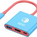 Switch 2 Dock, Portable TV Dock Station for Switch/Switch 2/Steam Deck/ROG Ally/Ally X/Legion GO/Legion Go 2, 3-in-1 Switch 2 Travel Dock with HDMI 4K@60Hz, USB 3.0 and 100W Charge PD Port