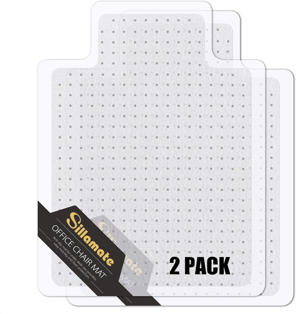 36'' x 48'' Office Chair Mat for Carpeted Floors, Flat Packed, Easy Lay Flat, Heavy Duty Floor Mat, Eco-Friendly Series Studded Carpet Desk Chair Mats (36X48 2PCS)