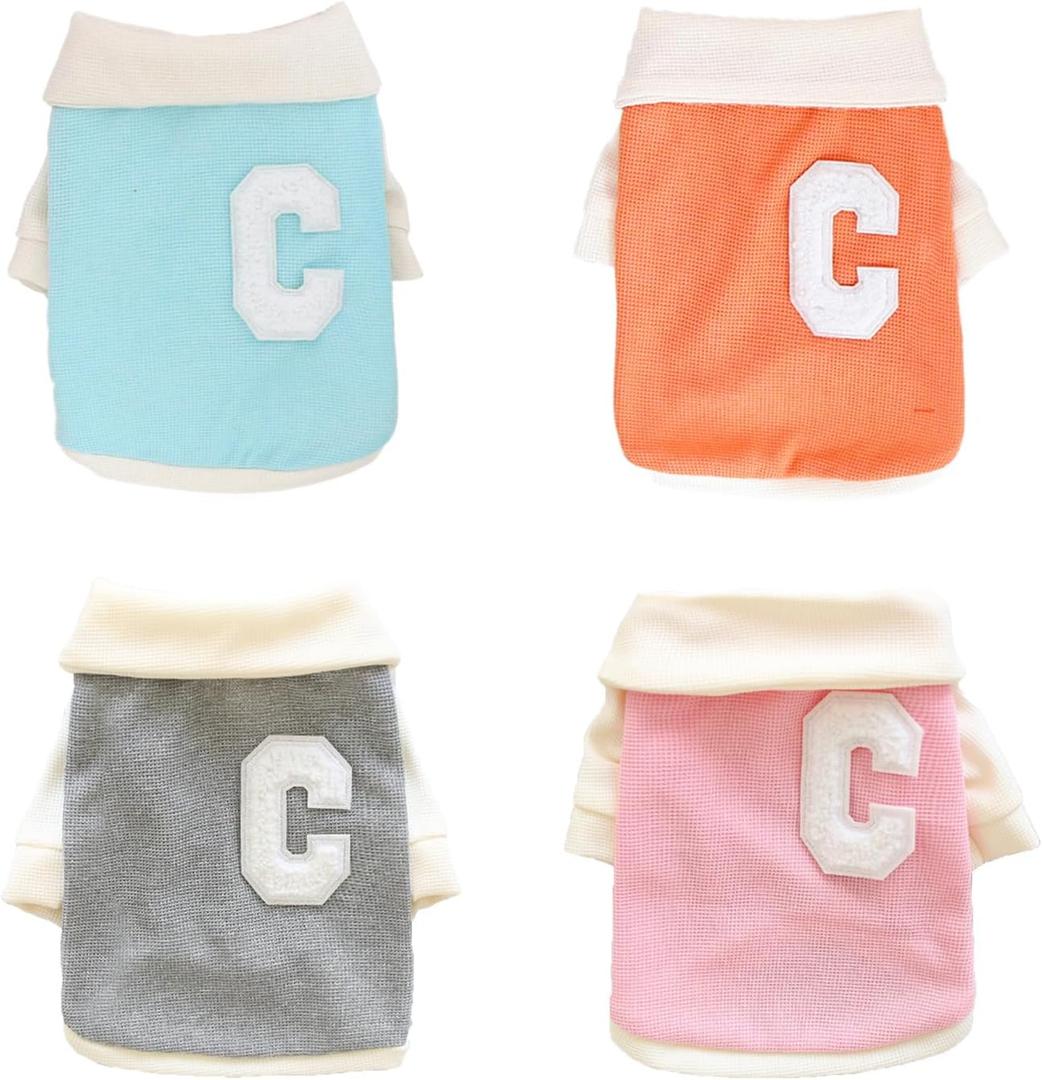 4 Pieces Dog Polo Shirts, Breathable Pet Shirts, Puppy T-Shirt Dog Clothes Outfit Apparel Coats for Small Medium Dogs Cats (XL)