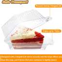Goiio 300 Pieces Cake Slice Plastic Containers, 4.33 Inches Hinged Lid Cheese Cake Container, for Home, Bakery and Cafe