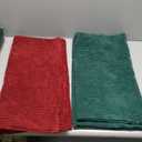 Christmas Decorative Pillow Covers 18x18, Set of 4 Soft Striped Corduroy Throw Pillow Cover for Holiday,  Pillow Cases Decor for Sofa Couch Cushion Living Room, Red Green