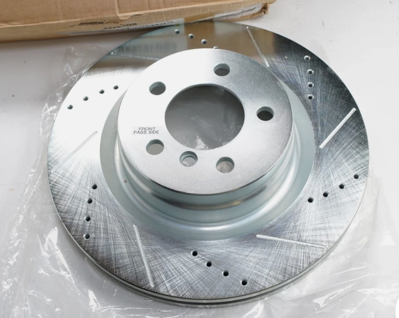 Disc Brake Rotor Set-Front Drilled, Slotted and Zinc Plated Brake Rotor Pair Front Passenger Side