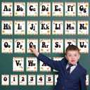 3 x 36Pcs Retro Classroom Alphabet Number Bulletin Board Set, Groovy ABC Alphabet Card and 0-9 Number Posters Decor with Glue Point for Preschool Kindergarten Classroom and Teachers Wall Decorations