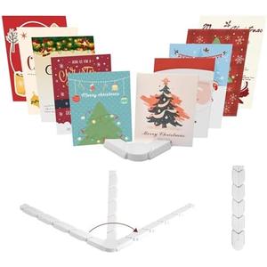Pack Of 3 Pathneer Christmas Card Holder Display, Adjustable Holiday Card Holder Organizer, Holds up to 10 Greeting Birthday Cards for Tabletop Shelf Desk Mantel or Decorations