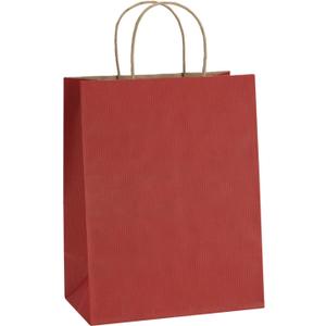 BagDream Gift Bags 8x4.25x10.5 Inches 25Pcs Red Kraft Paper Gift Bags with Handles Bulk, for Retail, Merchandise, Shopping, Recycled Paper Sacks