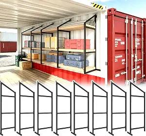 8PCS Heavy Duty Shipping Container Shelves Brackets, 57" H-3Tiers