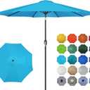 Blissun 10FT Outdoor Patio Umbrella, Outdoor Table Umbrella, Yard Umbrella, Market Umbrella with 8 Sturdy Ribs, Push Button Tilt and Crank
