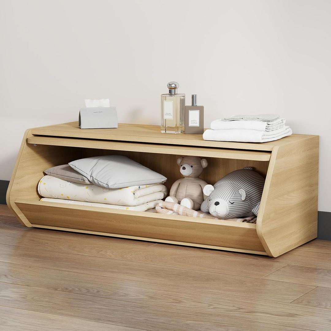Stackable Multi-purpose Storage Boxes,Natural,31.5‘’L,Combination Cabinet
