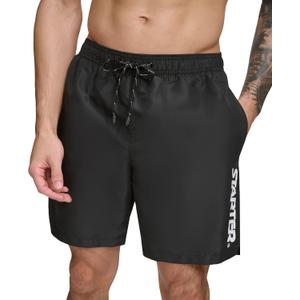Starter Men's Quick Dry Lightweight Volley Starter Swim Trunk (Black, S)