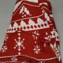 Christmas Tree Skirt 60 Inch, Double-Sided Knit Red Tree Skirt with Snowflakes Patterns Large Knitted Xmas Tree Skirt Rustic for Christmas Trees Party Holiday Christmas Decorations