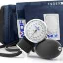 MDF Instruments, Calibra Aneroid Premium Professional Sphygmomanometer, Blood Pressure Monitor with Adult Cuff & Carrying Case, Lifetime Calibration, White Dial, Navy Blue Cuff, MDF808M04 (Standard Gauge - Adult Cuff)