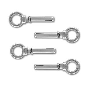 Eyebolt Bolt Stainless Steel Wall Concrete Brick Anchor Expansion Bolts Ring Screw Eyes, Heavy Duty Anchor Fastener Eye Bolt (M6, 4 Pcs)