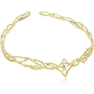 WHAVEL Fairy Crown Elf Circlet Headpiece Renaissance Crystal Headwear Medieval Accessories for Women Men Halloween Cosplay (Gold, White Crystal)