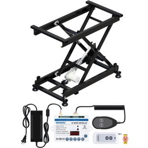 DIHOOL Electric Scissor Lift Table, 350Lbs Capacity, 7.68"-26.77" Height Adjustable Lifting Platform, Super Quiet with Remote & WiFi Control, Obstruction Detection, AC/DC Power for Home/Industrial Use