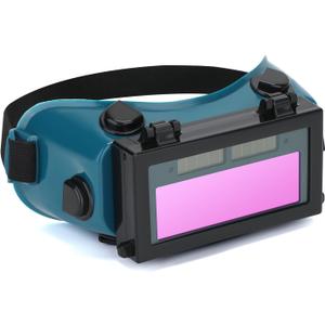 Auto Darkening Welding Goggles with Clear Inner Lenses Welding Helmet Solar Welder Eyes Glasses Flip Up Lens Eye Protection (Dark Green)