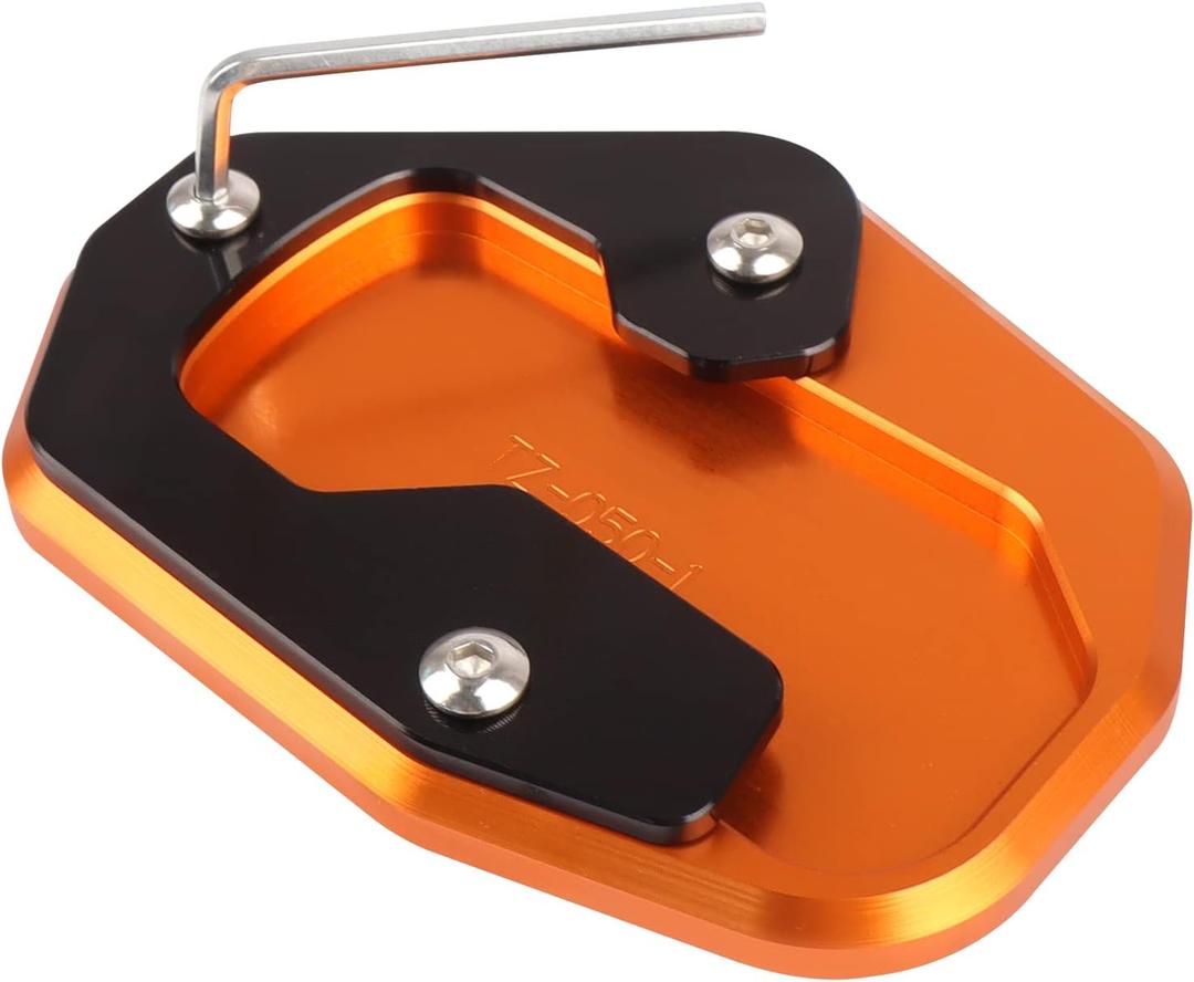 Motorcycle Kickstand Pad Enlarger Extension Side Stand Plate Pad Compatible with Harley PAN AMERICA 1250 1250S RA1250 S 2021 2022 2023 2024 2025(orange)