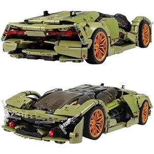SVIOKODX Sports Car Building Blocks,Model Cars for Adults,1：14 Moc Car Building Blocks,Collectible Kits for Kids,Gifts for Motorsports Enthusiasts (1406 Pieces Bricks)