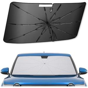 SXCY for 2022-2024 2025 Rivian R1T/R1S Windshield Umbrella Sunshade [Easier Foldable] for 2025 Rivian R1T/R1S Accessories 2024 R1T/R1S Sunshade Umbrella 2025 R1T/R1S Windshield Umbrella Shade