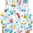 BOOPBEEP Cars Toddler Blankets for Daycare, Soft Warm Fleece Blanket for Kids Small Plush Nap Blanket for Boys Girls Birthday Throw Blanket 40x50
