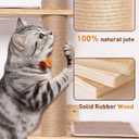 80.3" Tall Cat Tree for Wall, 5 Tier Floor to Ceiling Cat Tree, Adjustable Wall Mounted Cat Tree with 15.7" Top Perch Bed for Large Adult Cats